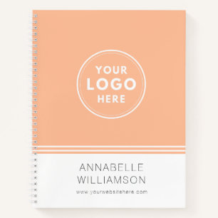 Modern logo peach business promotional notebook