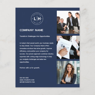 Modern Logo Photo Professional Navy Blue Business Flyer