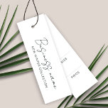 Modern Logo Product Price Hang Tag Card<br><div class="desc">Modern black and white design for your hang tags. You can customize this design for your needs.  *These hang tags don't come with holes. The holes are simulated in the artwork.</div>
