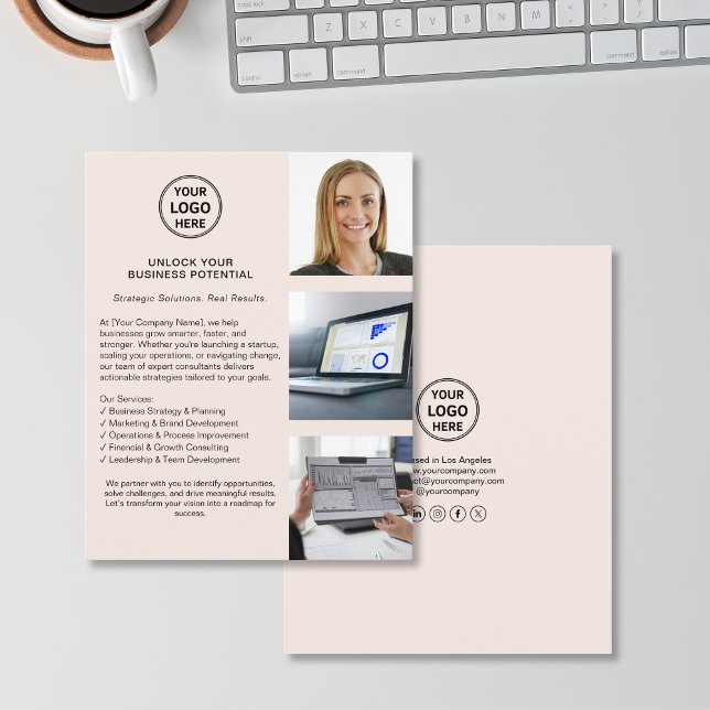 Modern Logo Professional Blush Pink Business  Flyer (Modern Logo Professional Blush Pink Business Flyer)