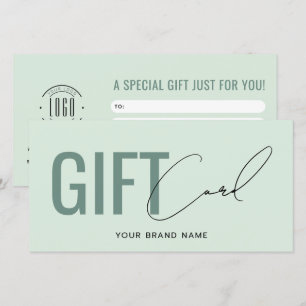Modern logo professional light green gift card