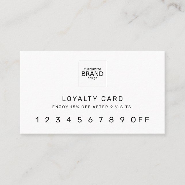Modern Logo Professional White Loyalty Card (Front)