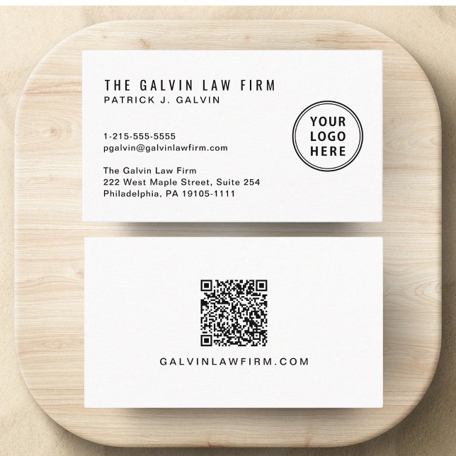 Modern Logo QR Code Company Employee Business Card (Capture attention, make connections, and leave a lasting impression with our modern QR business card)