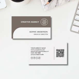Modern Logo QR Social Media Creative Agency Business Card