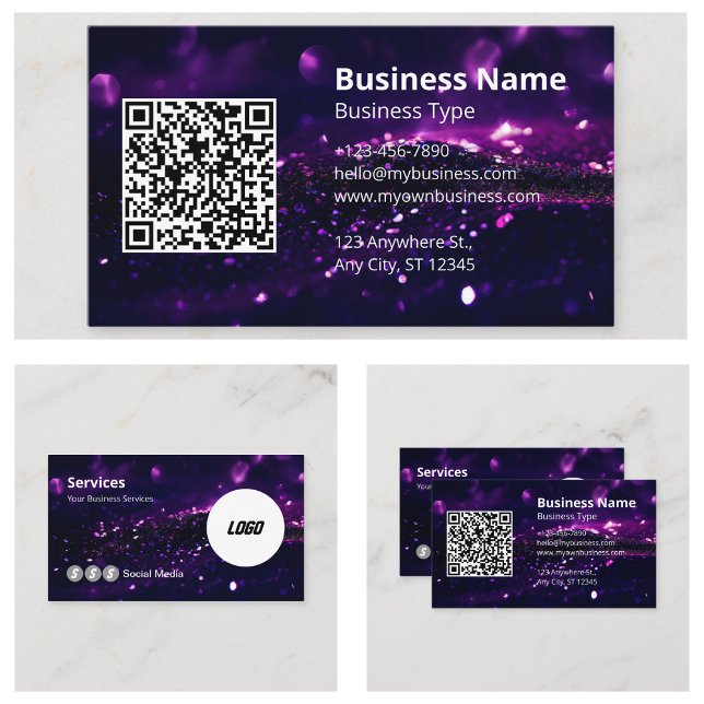 Modern Logo Scannable QR Code Website Social Media Business Card (Modern Logo Scannable QR Code Website Social Media Business Cards)