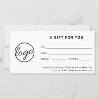 Modern Logo Simple Business Gift Certificate