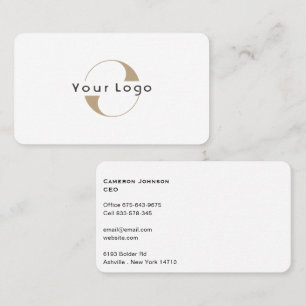 Modern Logo Simple Clean Minimal Company White Bus Business Card