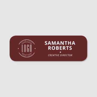 Modern logo simple employee magnetic safety pin name tag