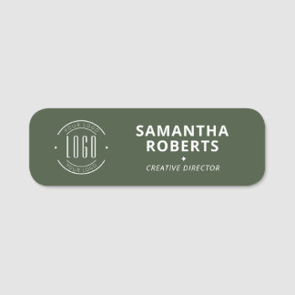 Modern logo simple employee magnetic safety pin name tag