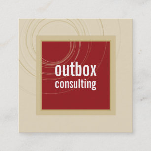 MODERN LOGO smart square icon monogram maroon gold Square Business Card