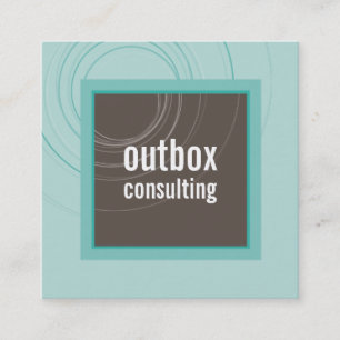 MODERN LOGO smart square icon monogram mint brown Business Card