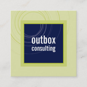 MODERN LOGO smart square icon monogram navy green Business Card