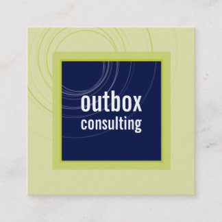 MODERN LOGO smart square icon monogram navy green Business Card