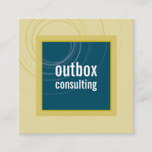 MODERN LOGO square icon monogram teal mustard Business Card