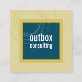 MODERN LOGO square icon monogram teal mustard Business Card