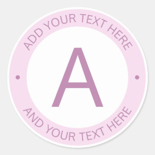 Modern Logo Style Monogram   Light Purple Pink Classic Round Sticker