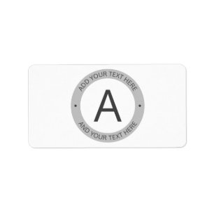 Modern Logo Style Monogram   White & Grey Label