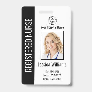 Modern Logo Template Employee Photo Name Nurse ID Badge