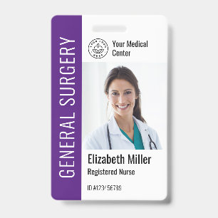 Modern Logo Template Employee Photo Name Nurse ID Badge