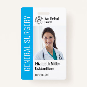 Modern Logo Template Employee Photo Name Nurse ID Badge