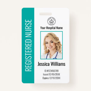 Modern Logo Template Employee Photo Name Nurse ID Badge