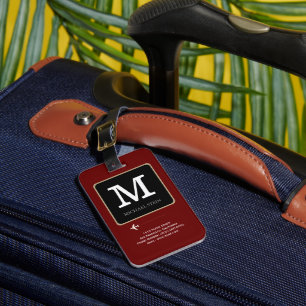 Modern Logo . Traveller Monogram Luggage Tag