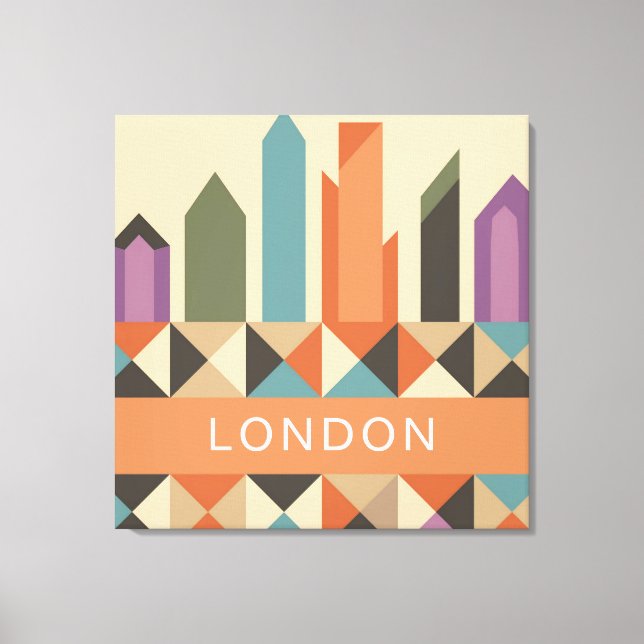 Modern LONDON Abstract Geometric Shapes Canvas Print (Front)