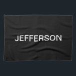 Modern Looking Bold Black White Text Kitchen Towel<br><div class="desc">Modern & customizable,  edit as you like!</div>