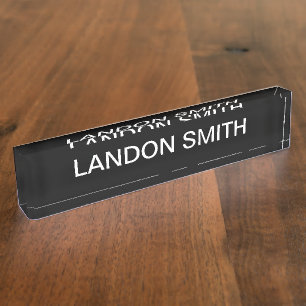 Modern Looking Bold Black White Text Nameplate