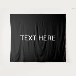 Modern Looking Bold Black White Text Tapestry