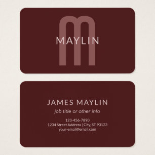 Modern Looking Monogrammed Name   Maroon Red