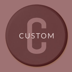 Modern Looking Monogrammed Name   Maroon Red Magnet