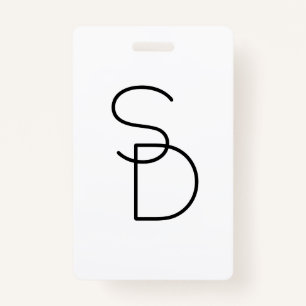 Modern Looking Overlapping Initials Badge
