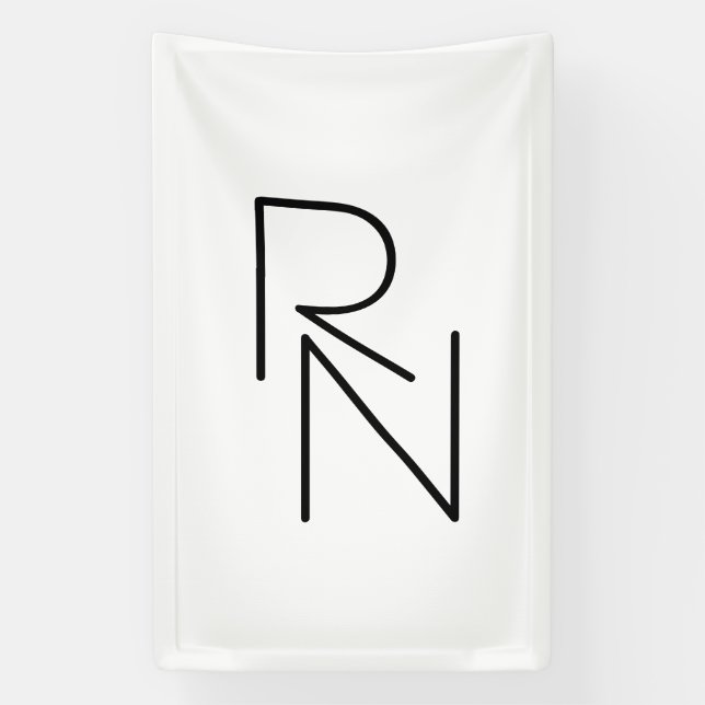 Modern Looking Overlapping Initials Banner (Vertical)