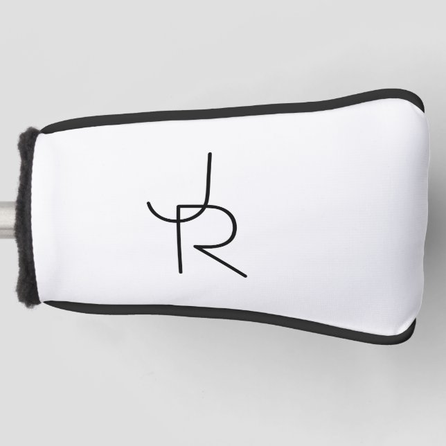Modern Looking Overlapping Initials Golf Head Cover (Front)