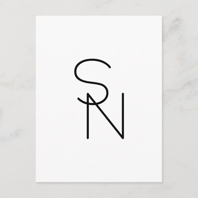 Modern Looking Overlapping Initials Postcard (Front)