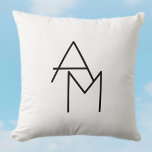 Modern Looking Overlapping Initials Throw Pillow<br><div class="desc">Modern,  overlapping initials,  customize as you like!</div>