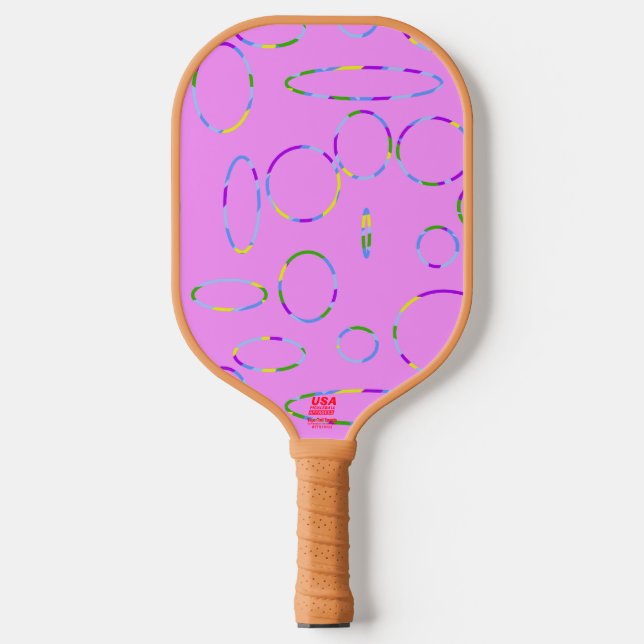Modern Loops on Pink Magenta Pickleball Paddle (Front)