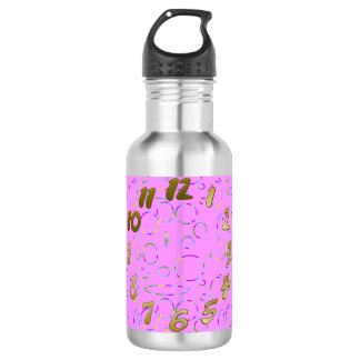 Modern Loops on Pink Magenta Water Bottle