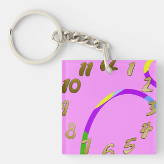 Modern Loops Pink Magenta Keychain