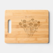 Modern Loose Flowers With Custom Name