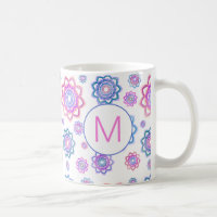 Modern Lotus Flower Pink Pastel Monogram