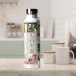 Modern Love 10 Photo Collage Taupe Water Bottle<br><div class="desc">A taupe photo collage water bottle to celebrate your family or others you love. You can personalize with 10 pictures. "LOVE" is written down the middle in elegant typography.</div>