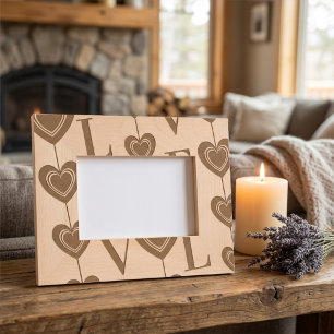 Modern "LOVE" and Hearts Strings Art Etched Frames