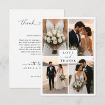 Modern Love and Thanks Photo Collage Wedding
