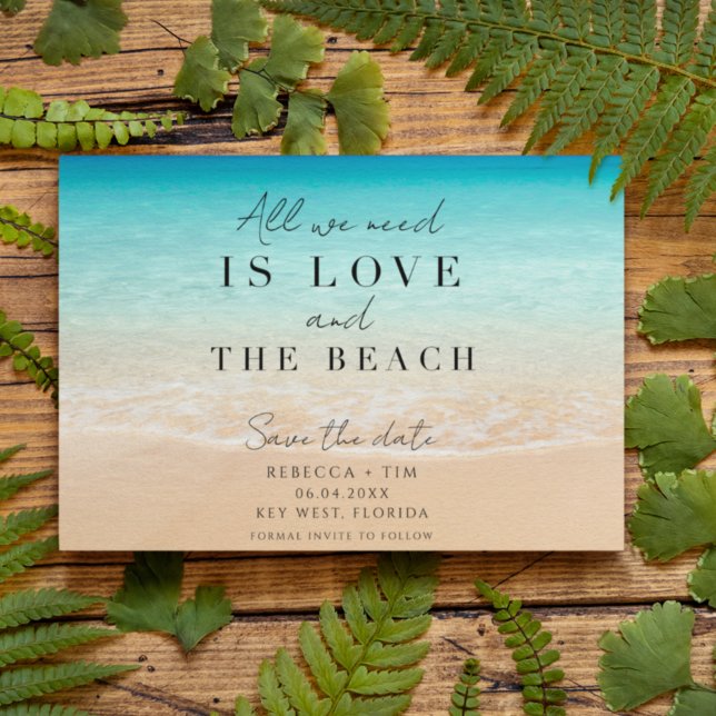 Modern Love and the Beach Wedding Photo  Save The Date (Creator Uploaded)