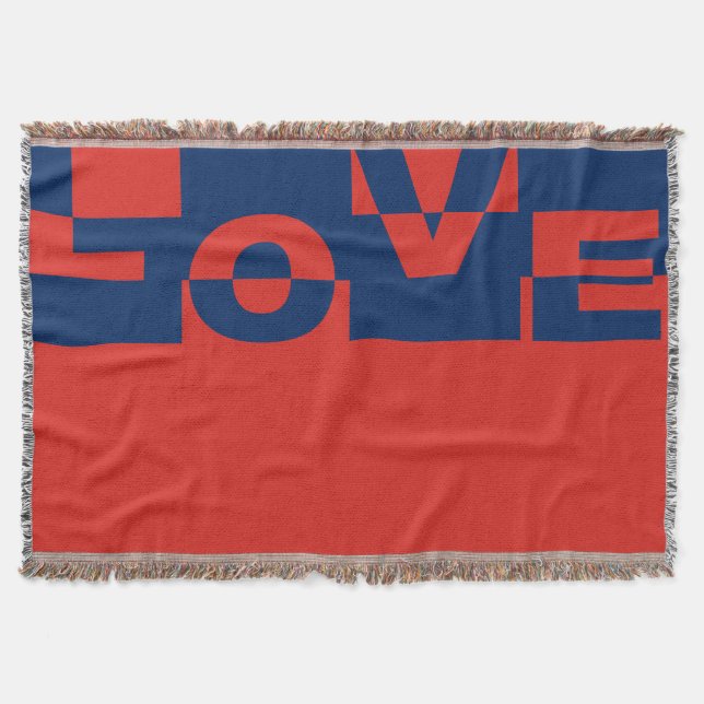 Modern LOVE Banner + your backgr. & ideas Throw Blanket (Front)