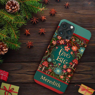 Modern Love Big Floral Dragonfly Custom  iPhone 13 Pro Max Case