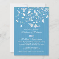Modern Love Birds Anniversary Party Invitation