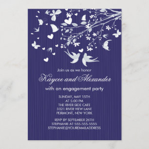 Modern Love Birds Engagement Party Invitations